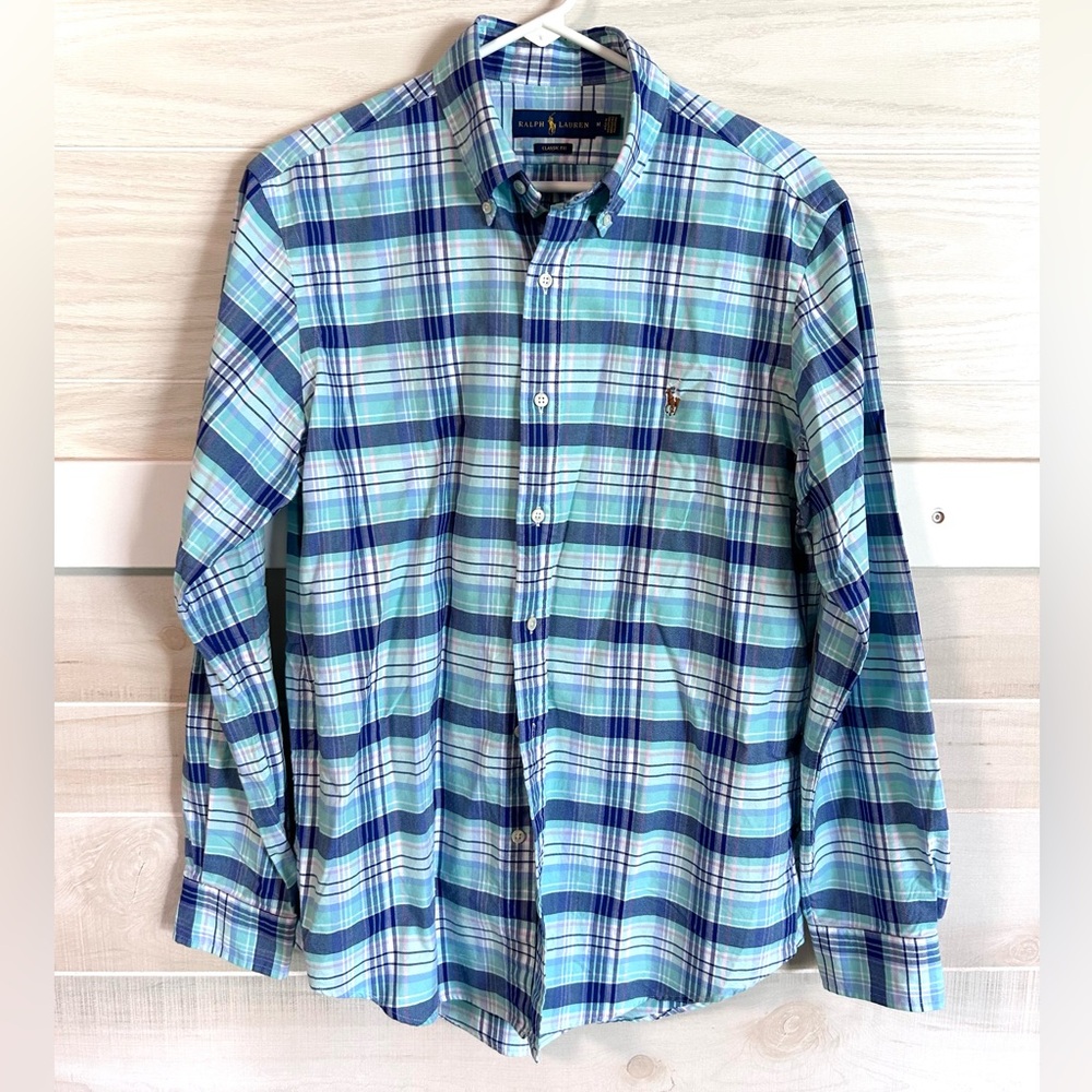 Ralph Lauren men’s plaid dress shirt SZ M
